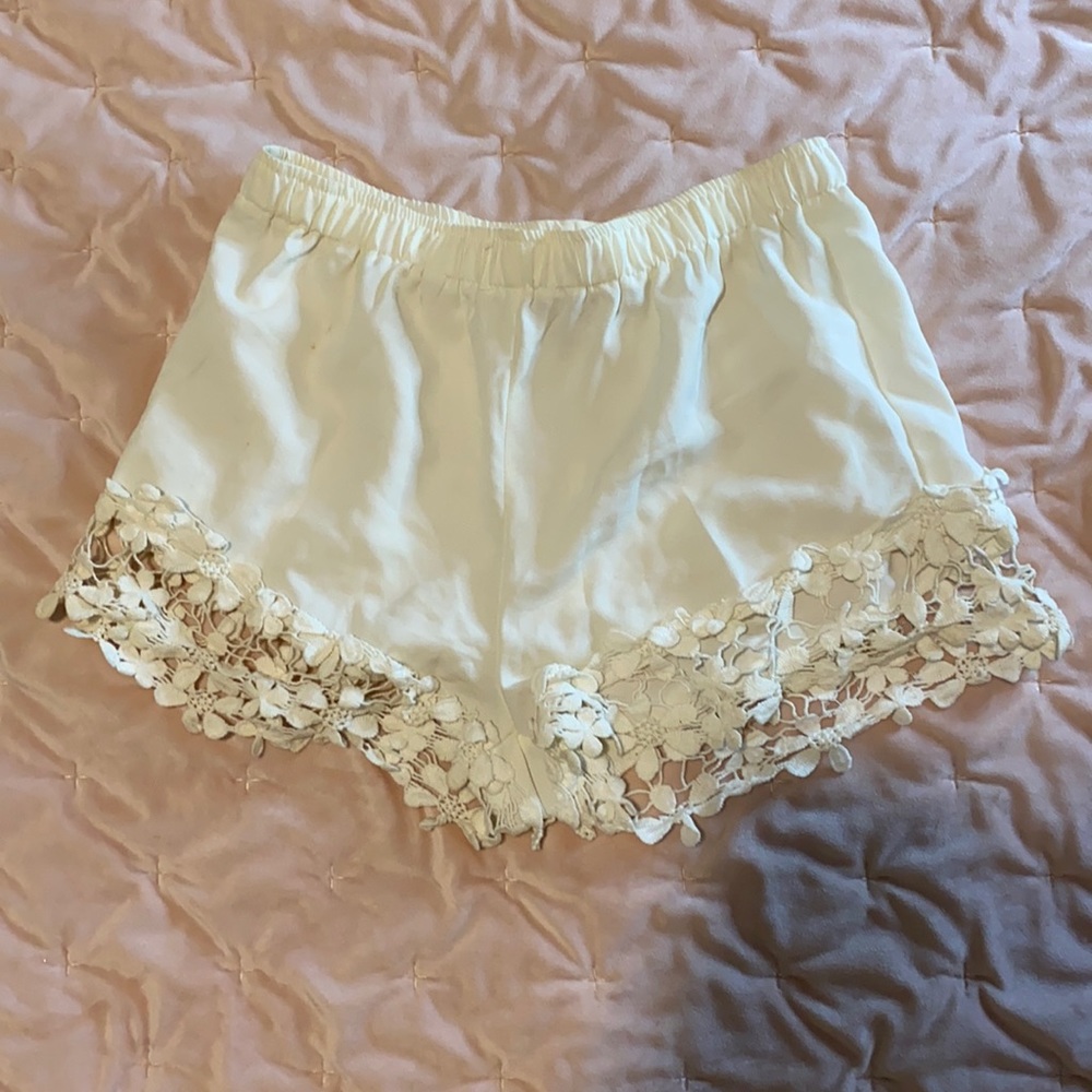 White pool/beach day shorts